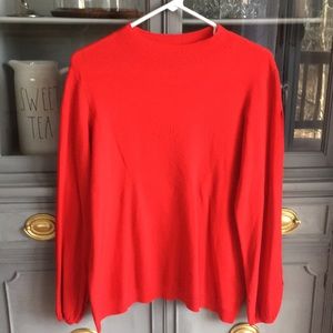 Bright red long sleeve shirt